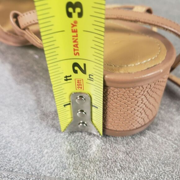 Journee Signature Sandals Women 7 M  Meggs Block Heel Leather Shoes - Picture 15 of 15